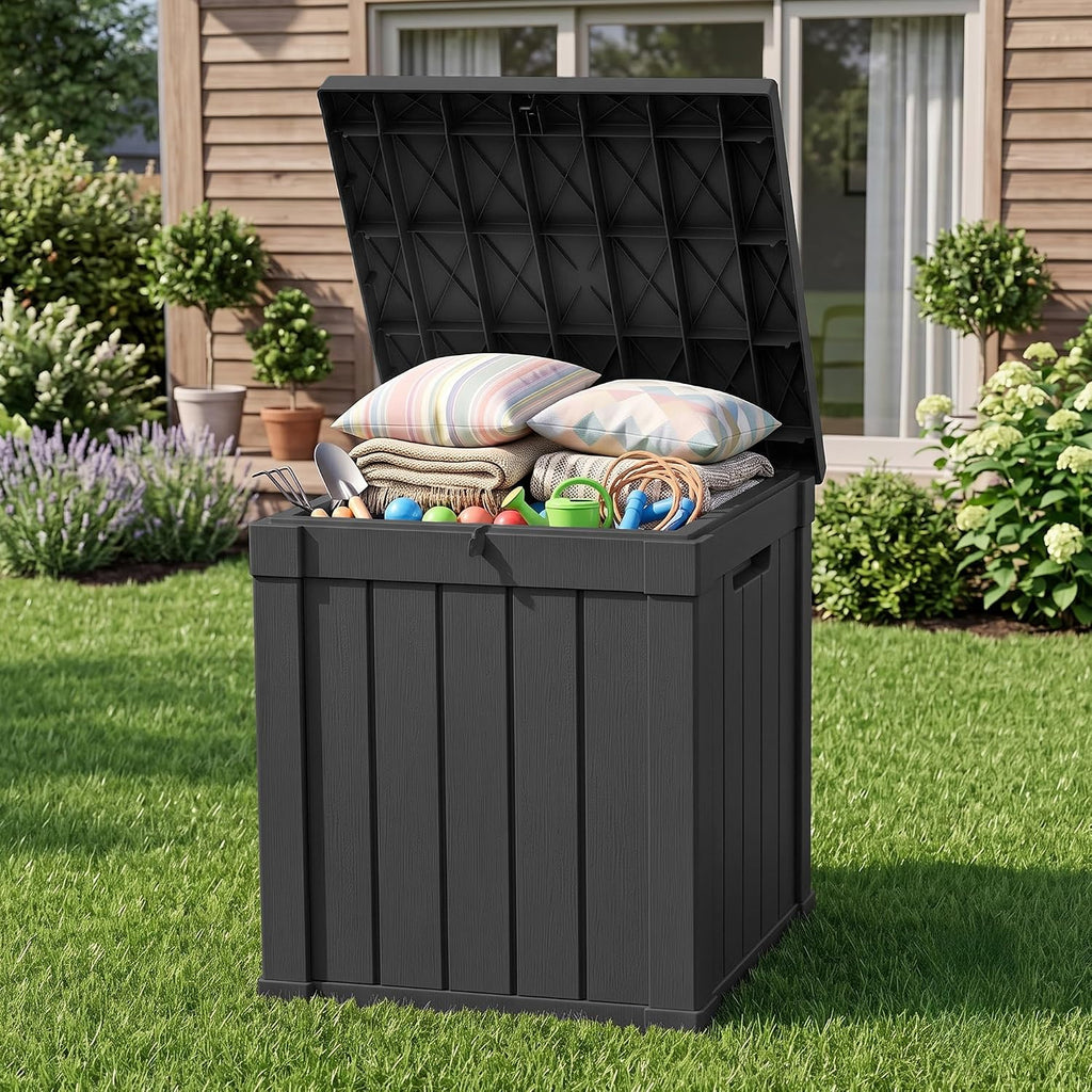 outdoor storage box, 70 gallon waterproof package delivery, package contents