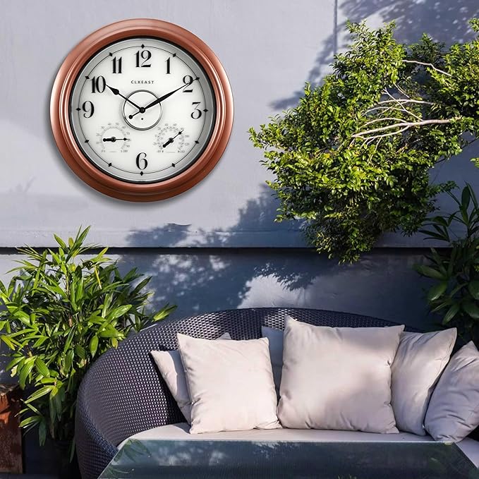 CLXEAST 18 Inch Illuminated Outdoor Indoor Clocks