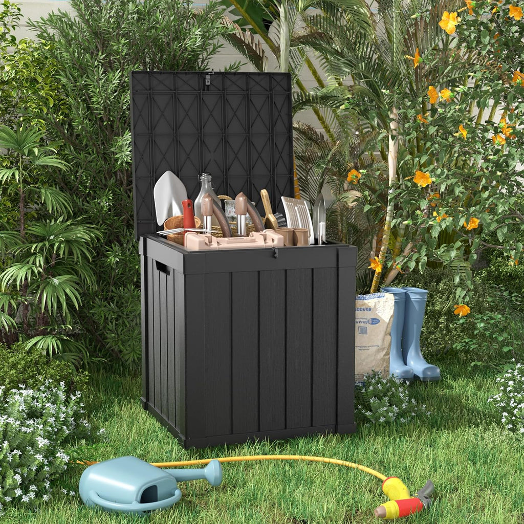 55 gallon waterproof outdoor storage box,deck boxs for, side view