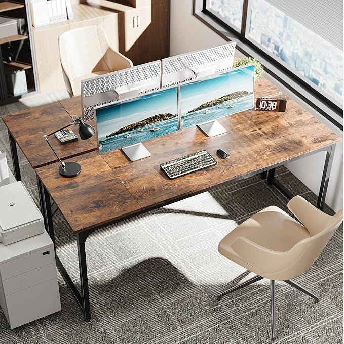 Huuger Computer Desk, 70 Inch Office Desk, Gaming Desk