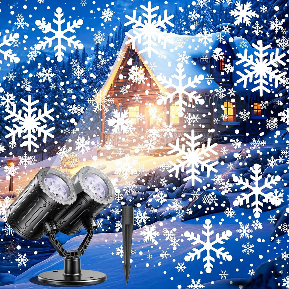 Christmas Snowflake Projector Lights Double Head Dynamic Snowflake Lights