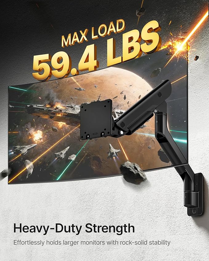 monTEK Heavy-Duty Single Monitor Wall Mount