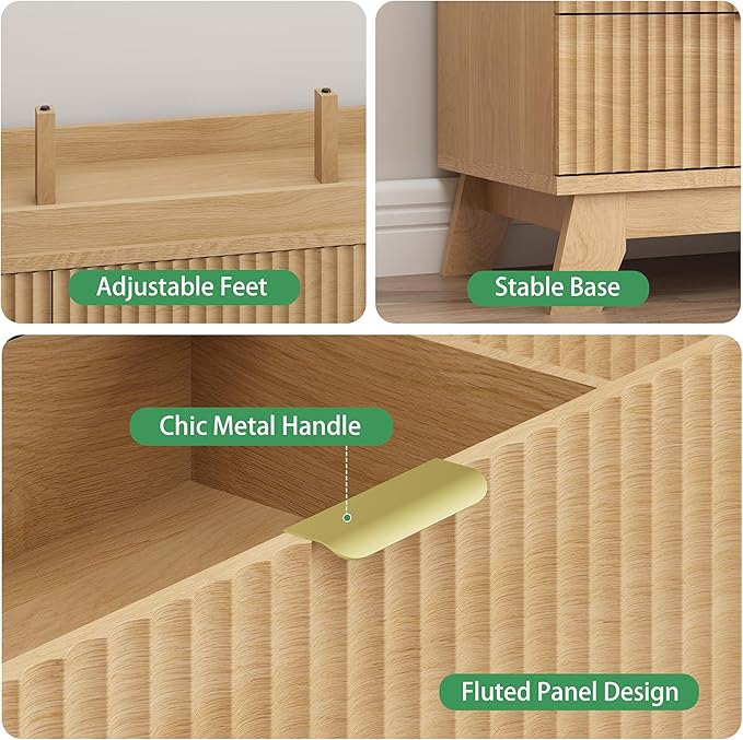 Fluted Dresser for Bedroom