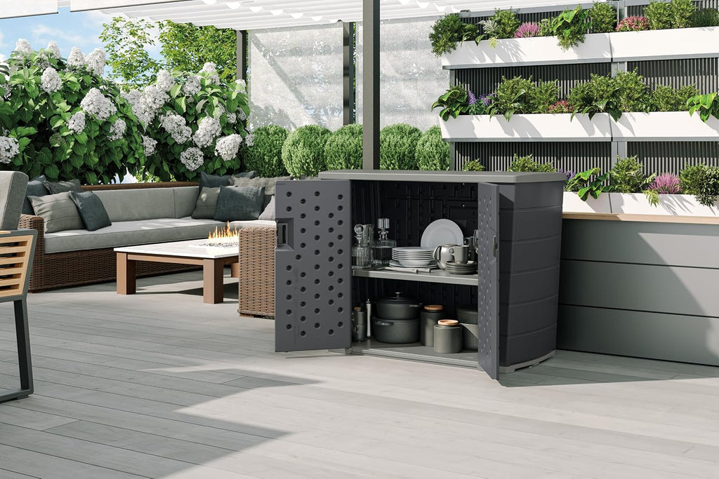 suncast® backyard oasis® basic unit showing dimensions