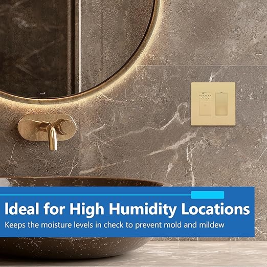 LIDER No Neutral Wire Required Humidity Sensor Switch, Automatic Humidity