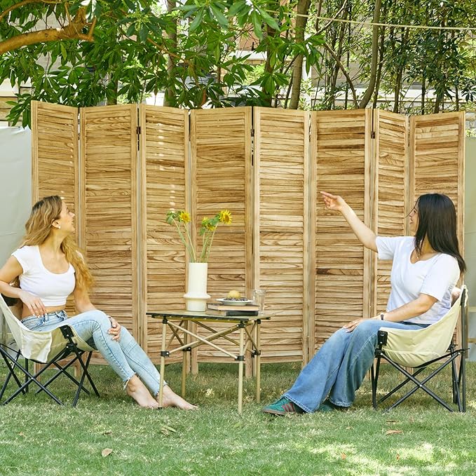 Room Dividers and Folding Privacy Screens, Wood Louvered Separators Divider Wall