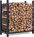 Woodhaven 4-Foot Black Raised Firewood Rack, 1/4 Cord w/o Cover|Made in USA