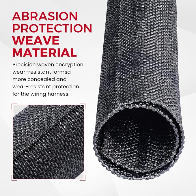 Sonoreboom Braided-Wiring-Loom Black Mesh Woven Split-Sleeves