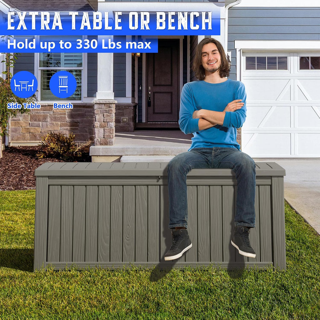 resin outdoor deck storage box waterproof (grey, 220, package contents