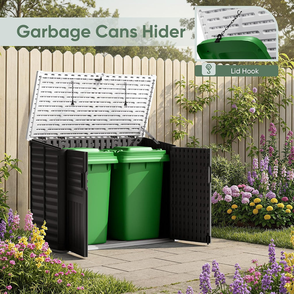 devoko outdoor storage shed, 34 cu ft outdoor showing dimensions