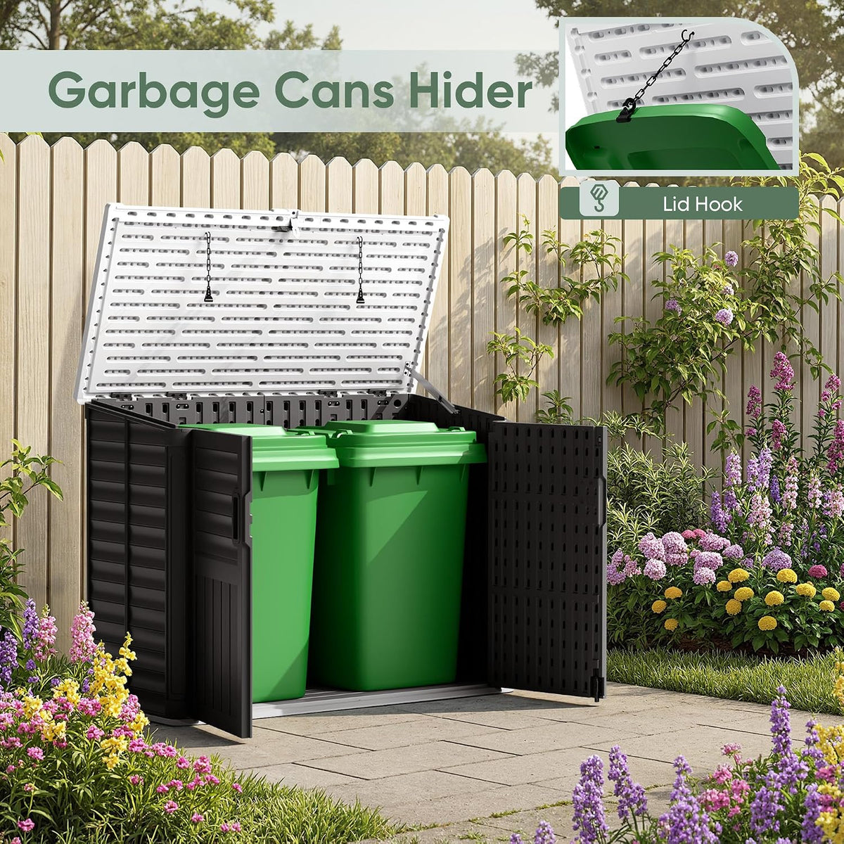 devoko outdoor storage shed, 34 cu ft outdoor showing dimensions