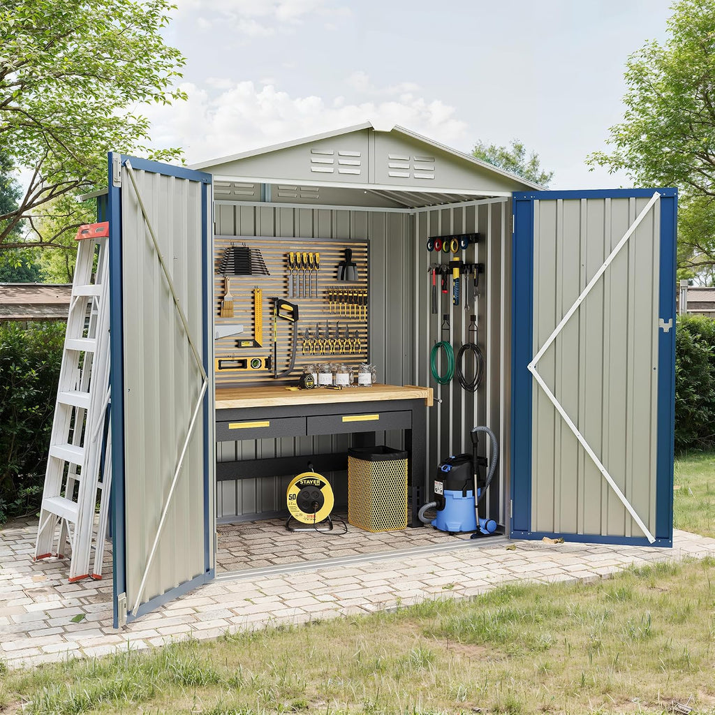 Garvee 6x4 FT Storage Shed – 130 Cu Ft, Sloped Roof, Weatherproof
