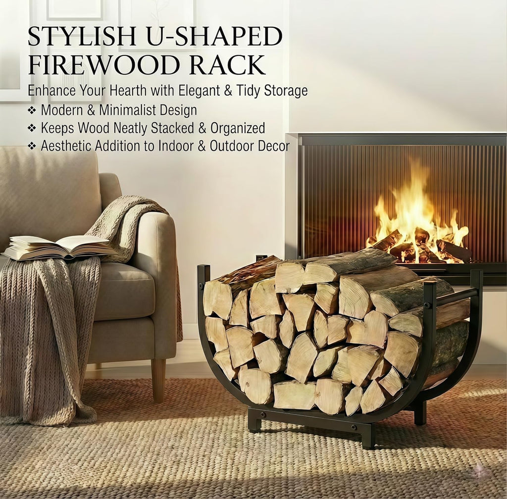 30 inch firewood rack outdoor indoor, heavy duty, package contents