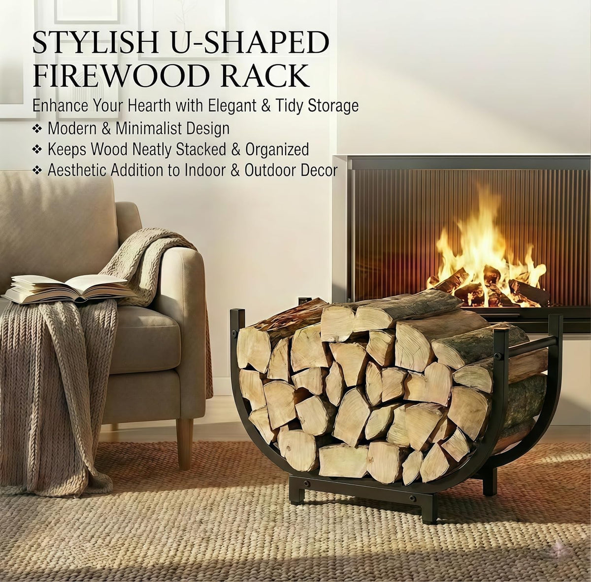 30 inch firewood rack outdoor indoor, heavy duty, package contents