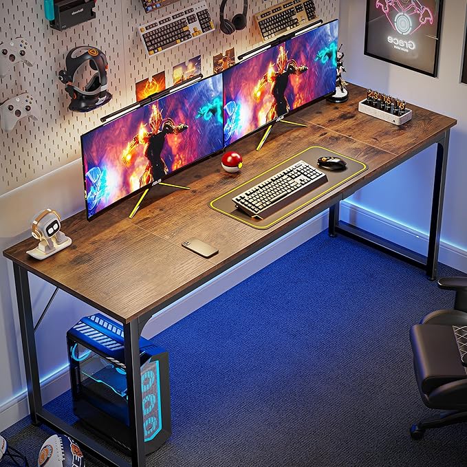 Huuger Computer Desk, 70 Inch Office Desk, Gaming Desk