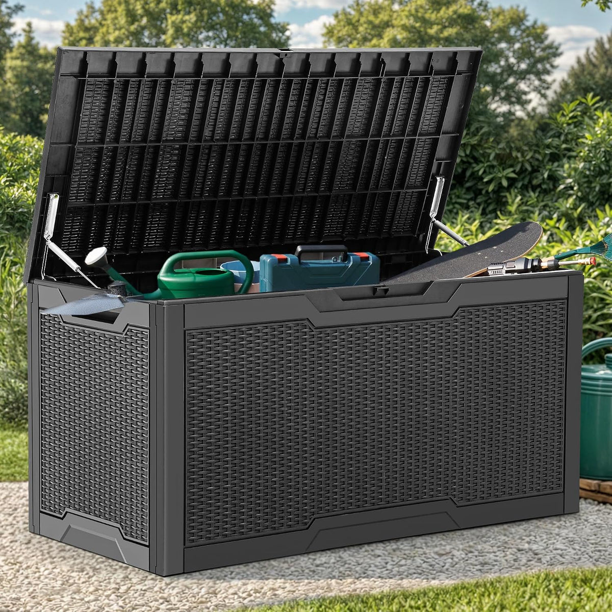 YITAHOME 100 Gallon Large Resin Deck Box Outdoor Storage Boxes for Patio