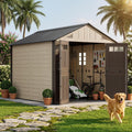 Resin Shed 8x10 FT Outdoor Storage Shed with Floor Included