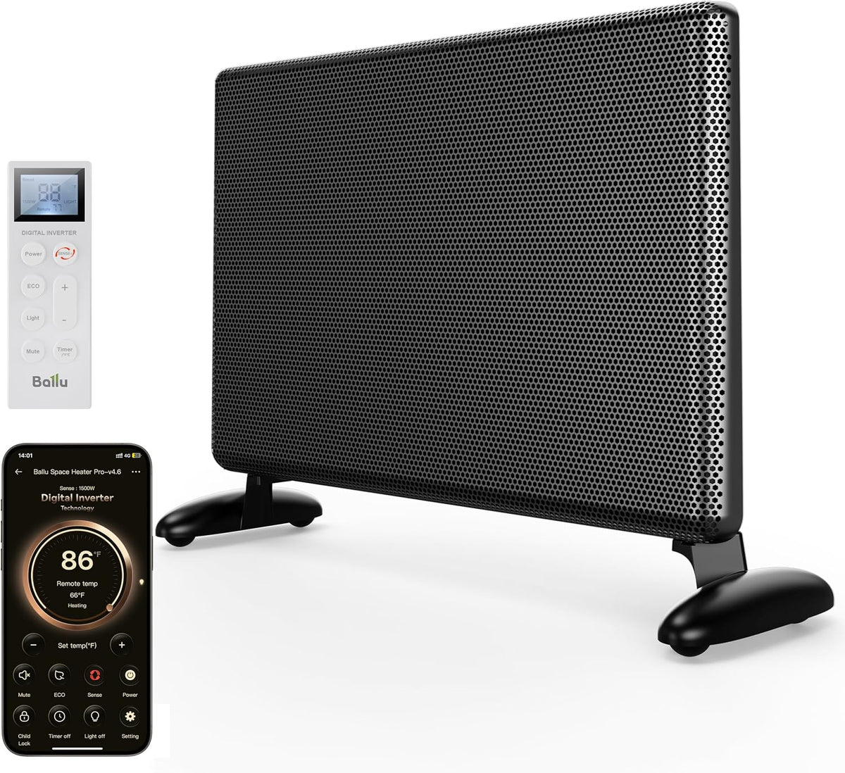 Ballu Mica Infrared Panel Space Heater