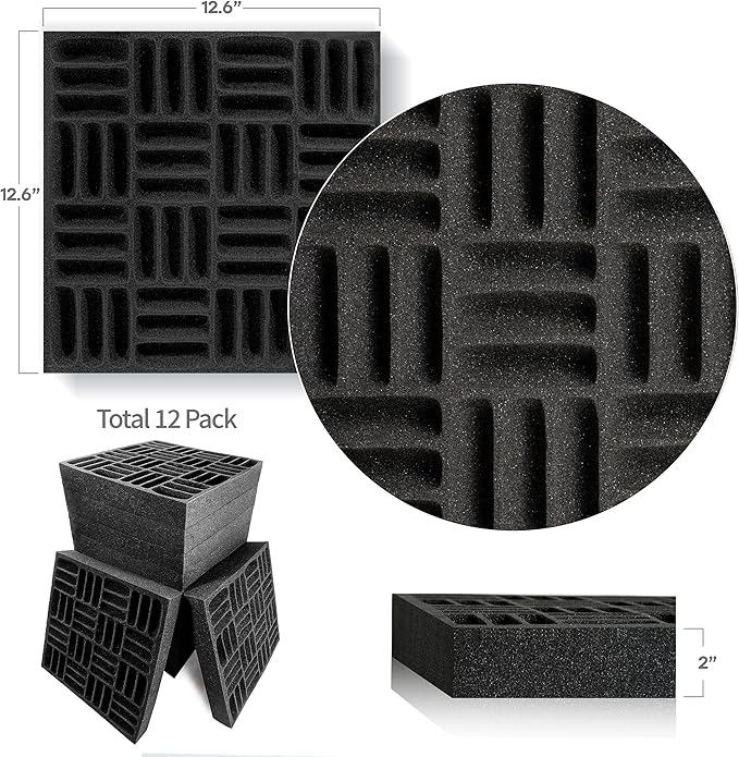 Foroomaco 12 Pack Sound Proof Foam Panels