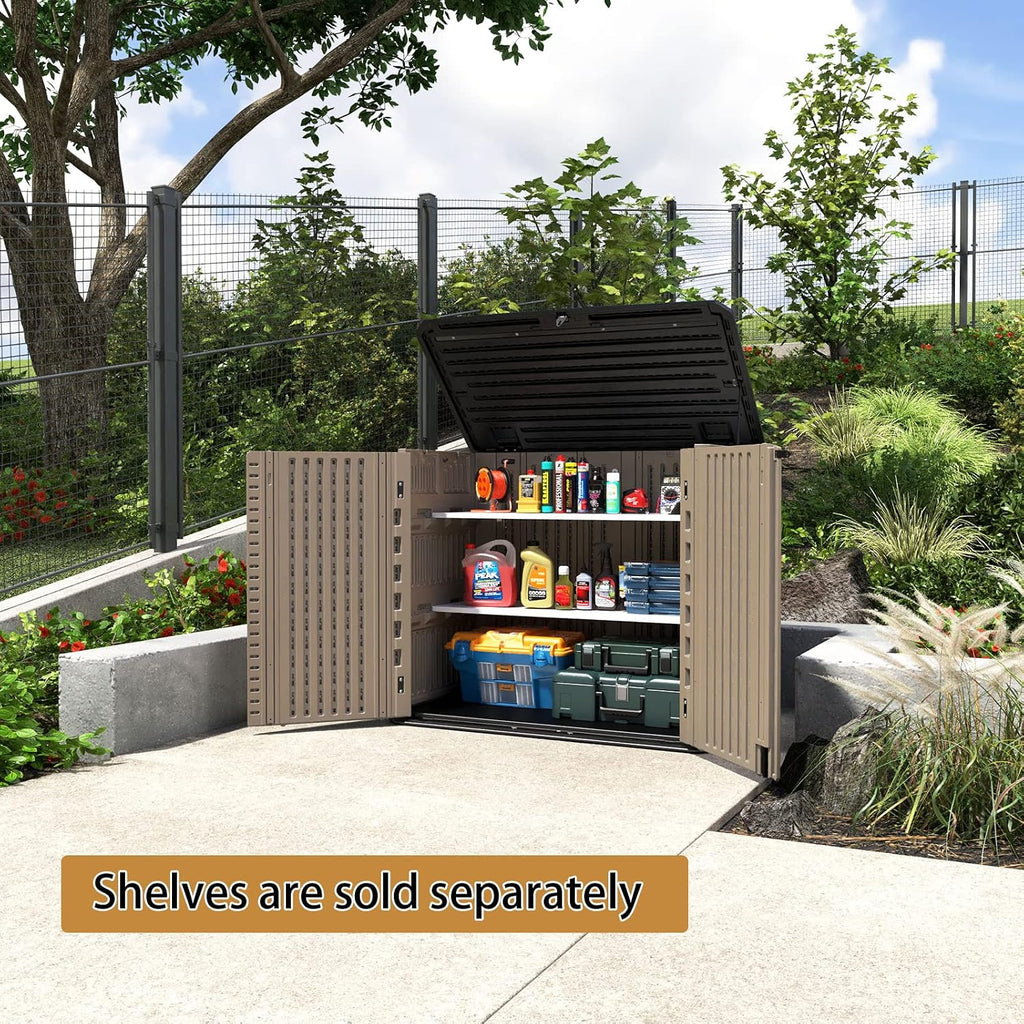 homspark storage shed weather resistance, multi-purpose outdoor storage shown in use