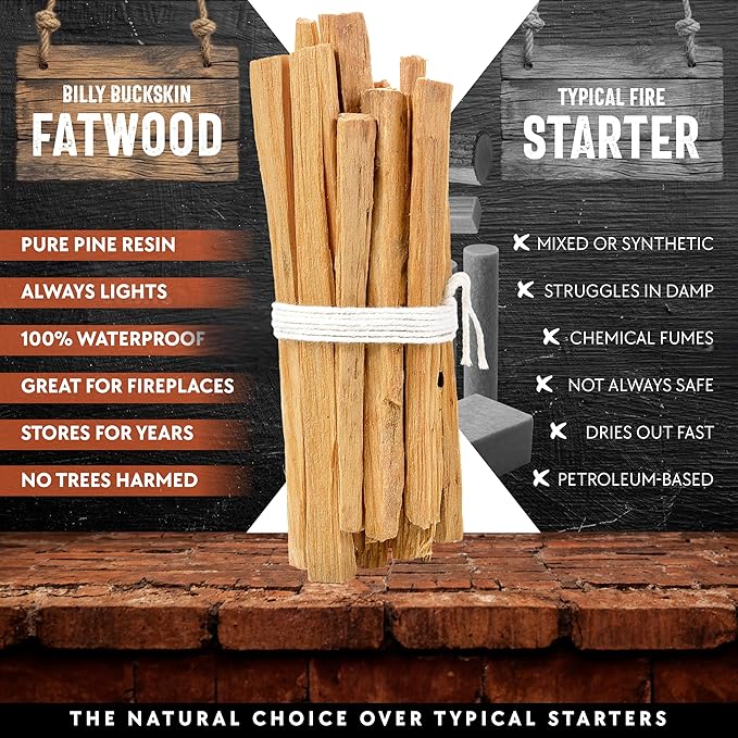 50lb Fatwood Fire Starter Sticks | 100% Natural Fire Starters