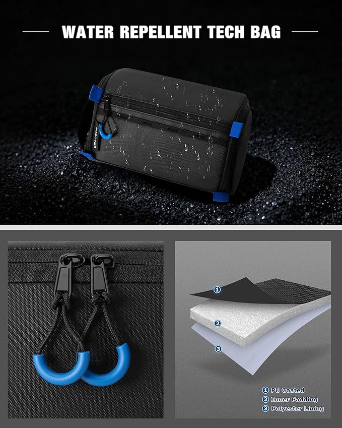 Electronics Organizer Travel Case, Water Resistant Tech Bag Charger Pouch
