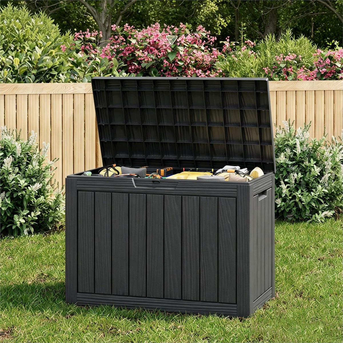 KAMABOKO 50 Gallon Outdoor Storage Box Waterproof Deck Box for Patio