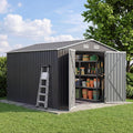 UDPATIO 10X10 FT Outdoor Storage Shed, Metal Shed for Patio&Garden,Grey