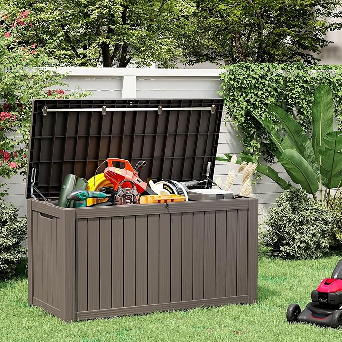 NUNU LAB 180 Gallon Outdoor Storage Box Waterproof, Outside Package Delivery