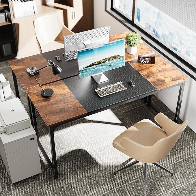 Huuger Computer Desk, 63 Inch Office Desk, Gaming Desk