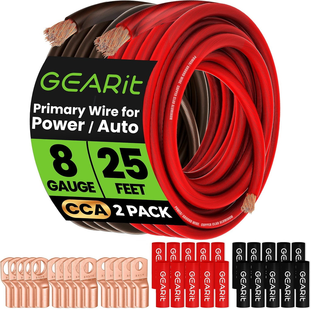 GearIT 8 Gauge CCA Battery Cable