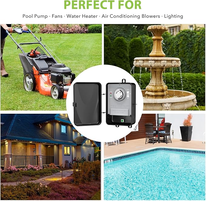 BN-LINK Pool Timer, Outdoor Mechanical Timer Switch
