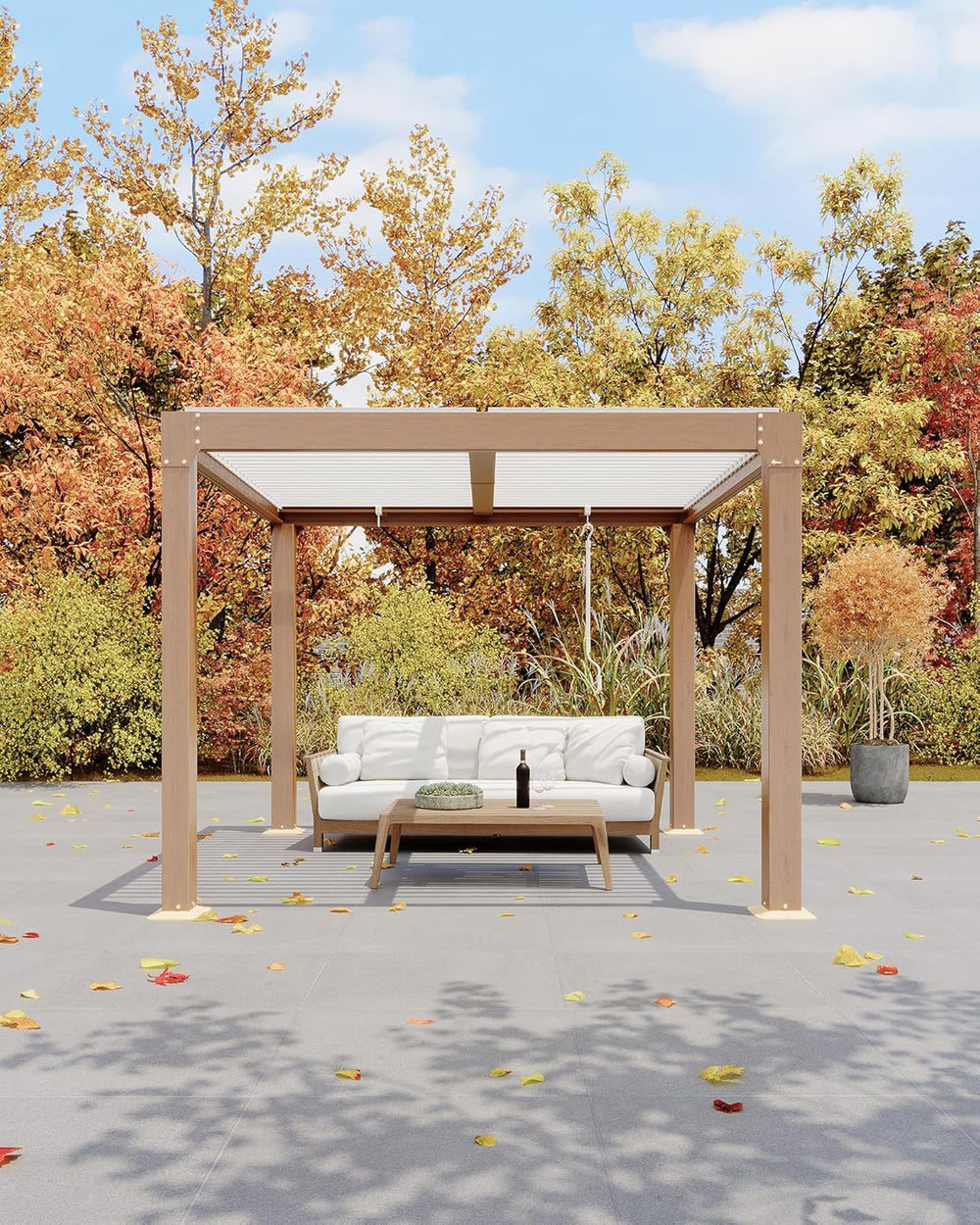 GarveeLife Louvered Pergola 10 ft x10', Outdoor Pergola with Adjustable L...