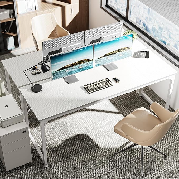 Huuger Computer Desk, 70 Inch Office Desk, Gaming Desk