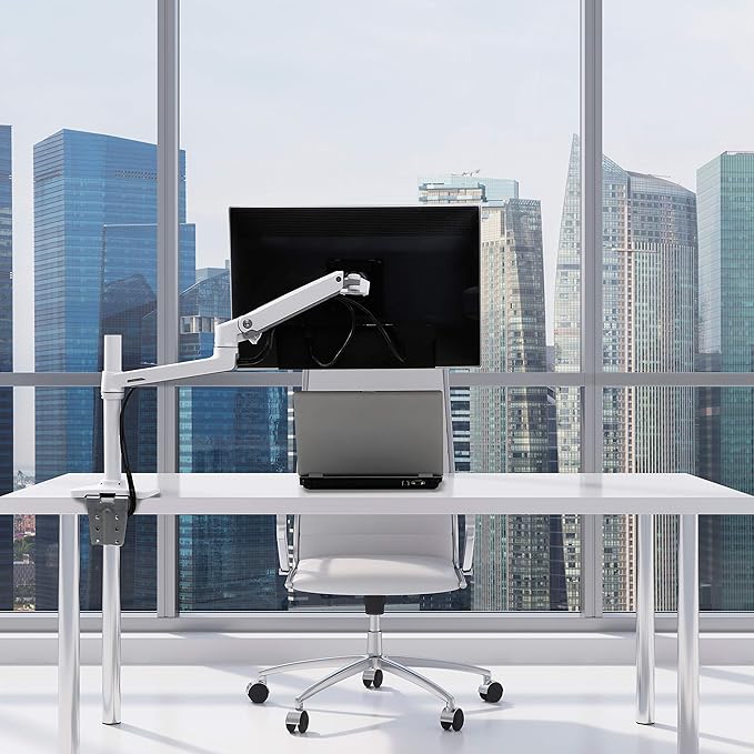 Ergotron – LX Monitor Arm, Single Monitor Desk Mount – fits Flat Curved