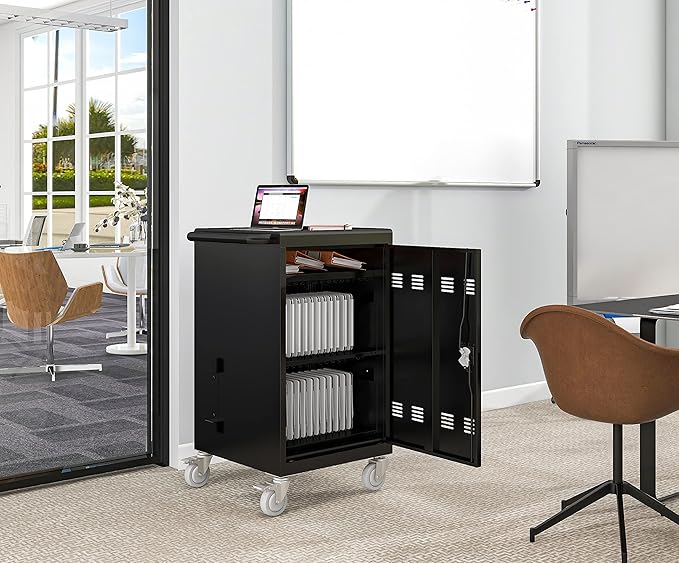 TIOPLY Laptop Charging Cart, 32 Device Tablet Storage Carts
