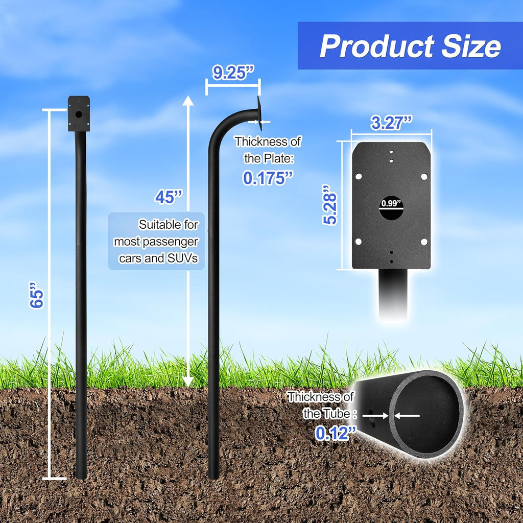 fm100 keypad mounting post compatible with mighty mule, close-up detail