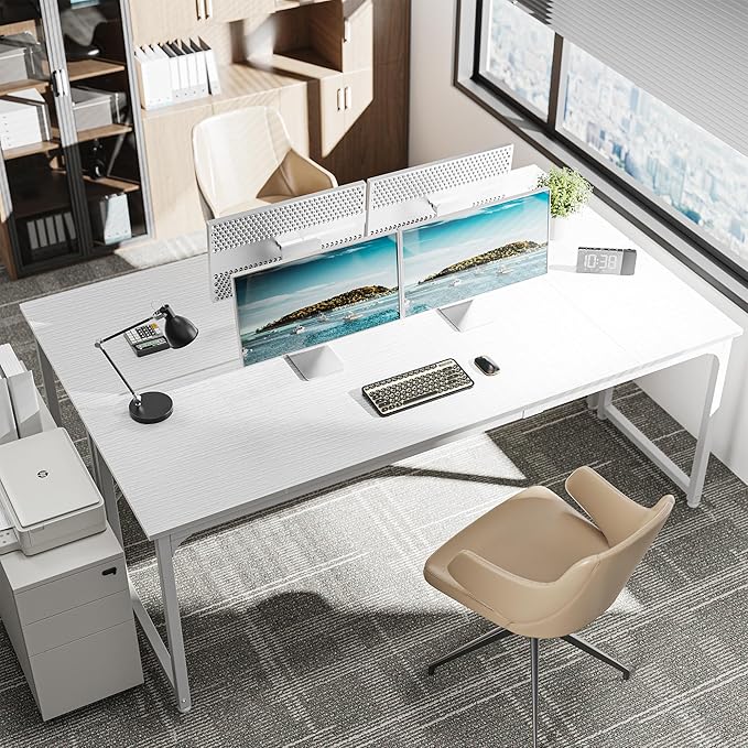 Huuger Computer Desk, 80 Inch Office Desk, Gaming Desk