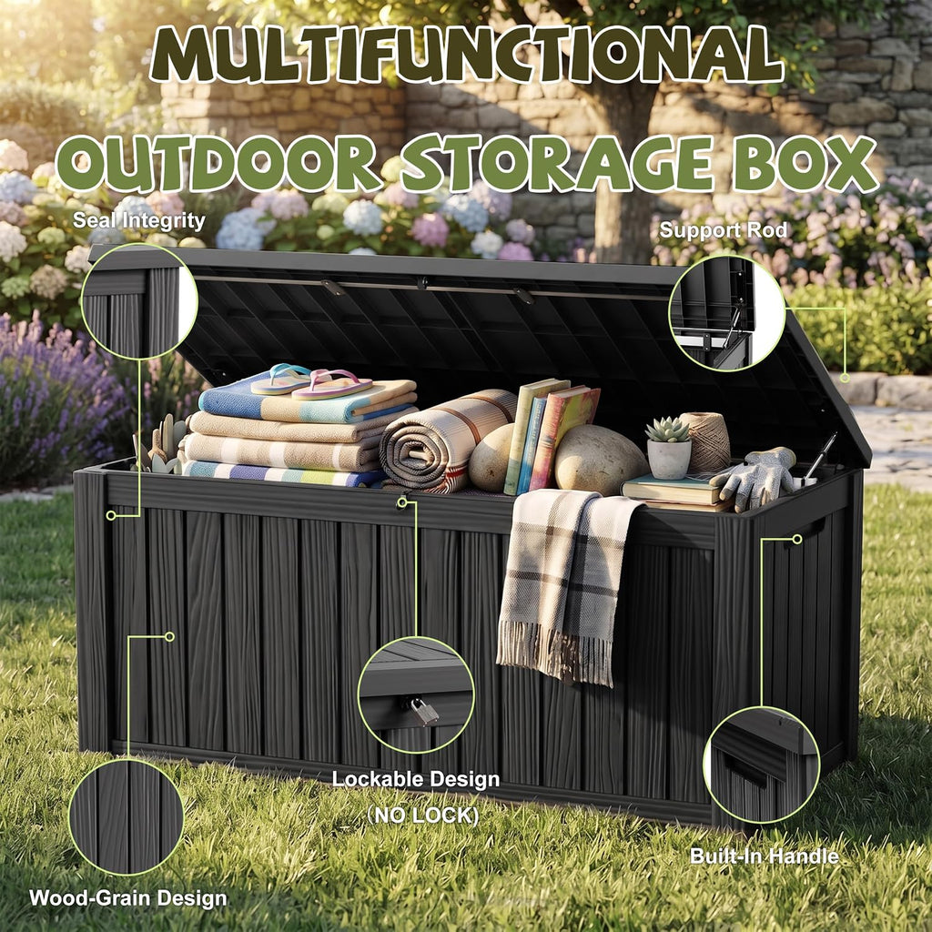 drato 310 gallon deck boxes outdoor waterproof large, close-up detail