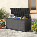 Outdoor Storage Box Waterproof, 110 Gallon Deck Box For Patio Storage