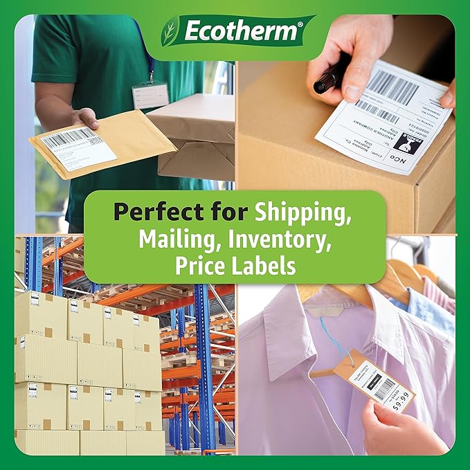 4" x 1" Thermal Labels | 4 Rolls | 5360 Labels | fits Zebra, Offnova Thermal