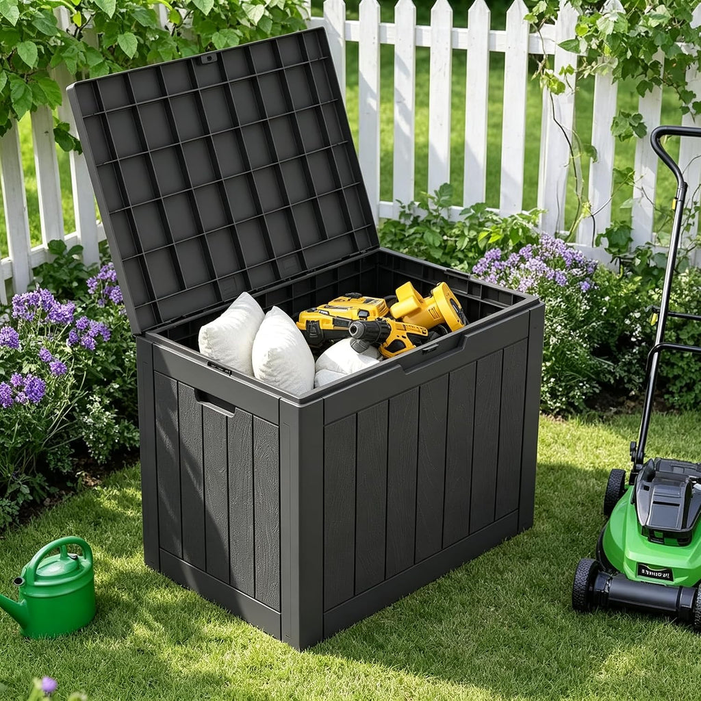 33 gal outdoor storage box waterproof lockable,deck box, close-up detail