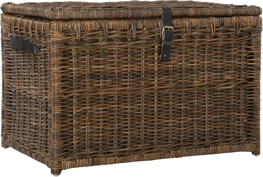 happimess Michael Wicker Storage Trunk Collapsible Chest 35.5", Brown