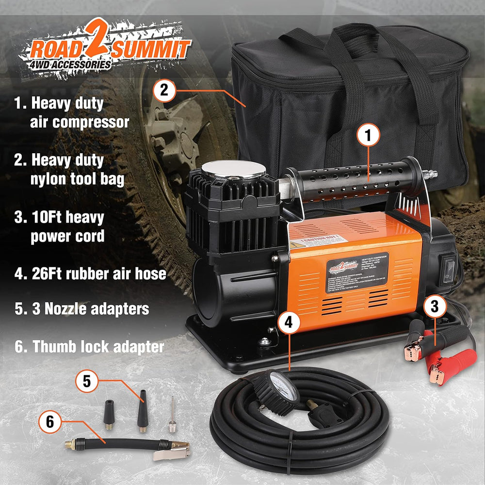 Heavy Duty Portable 12V Air Compressor Kit Inflate 6.35CFM (180L/ Min), Max 1...