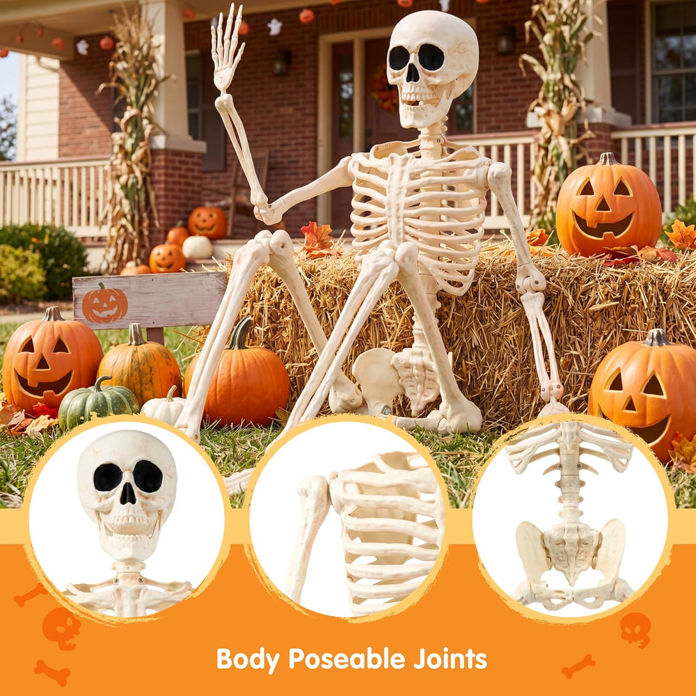 JOYIN 36" Halloween Skeleton Decor, 3FT Full Body Realistic Bones with S...