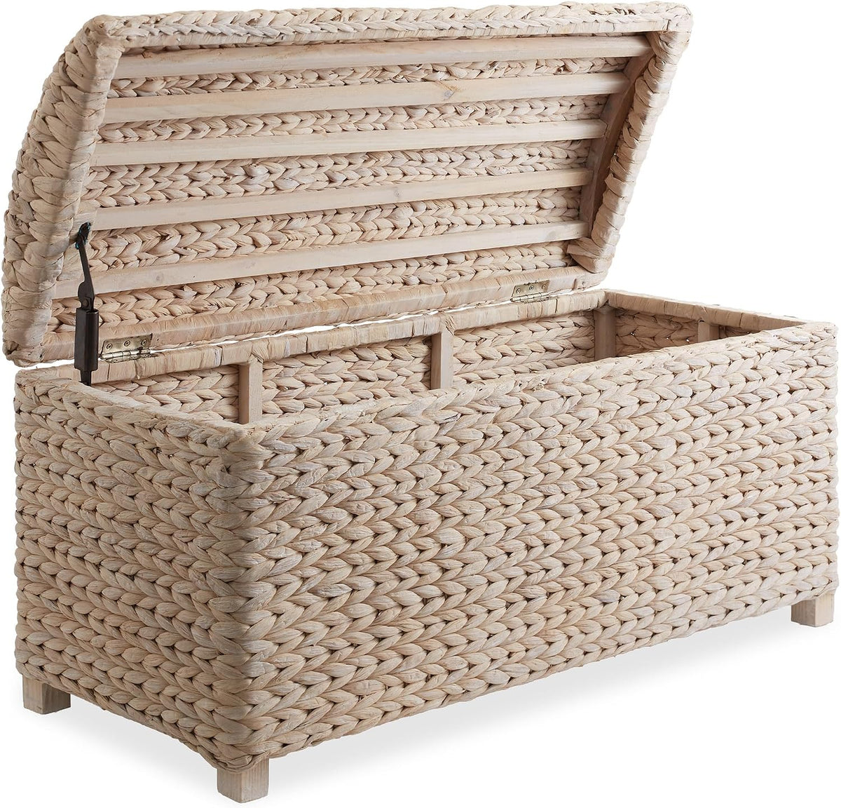 casafield 36" storage trunk with curved lid and, side view