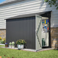 YOPTO 4x8 FT Lean to Outdoor Storage Shed,Metal Shed W/Floor Frame & Reversible Installation,All Weather Waterproof Garden Tool House W/Lockable Door & 2 Air Vents,for Backyard,Patio,Lawn,Black