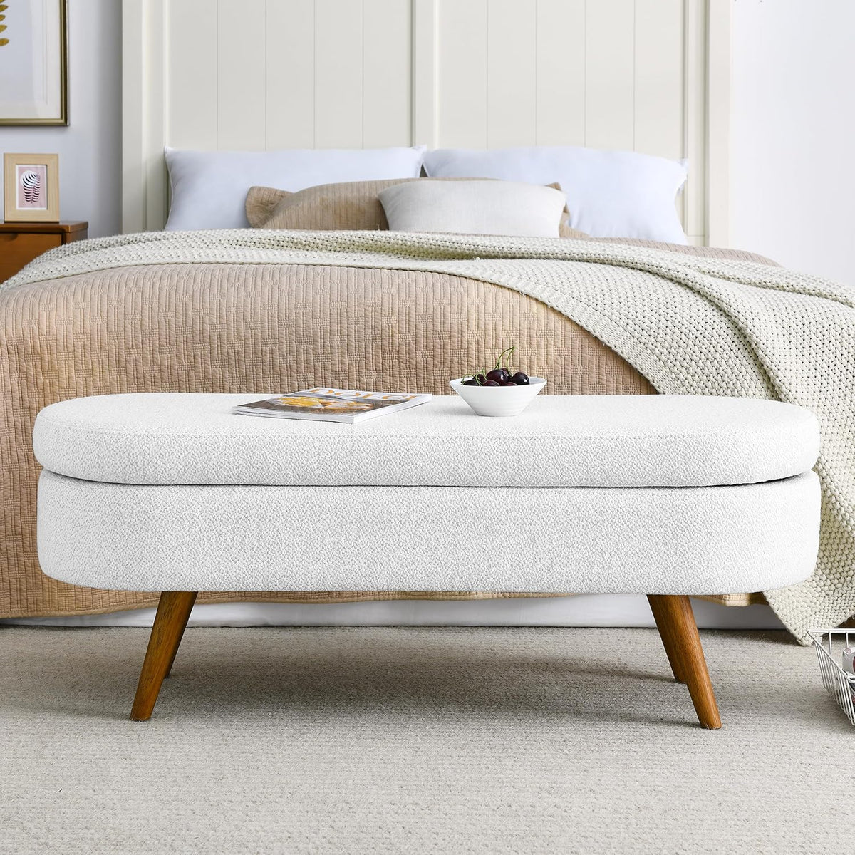 43.5" ottoman with storage, storage ottoman bench with, side view