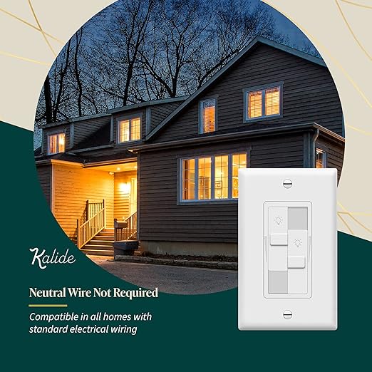 TOPGREENER Kalide Dual Load Dimmer Light Switch, Double LED Dimmer Switch (2 Pack)