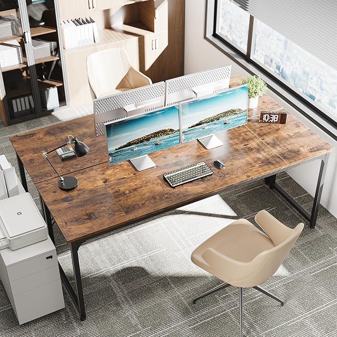 Huuger Computer Desk, 80 Inch Office Desk, Gaming Desk